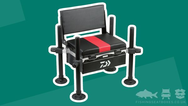 Feature photo for the Daiwa D-VEC product review. Photo shows the seat box with the back rest in the up position.