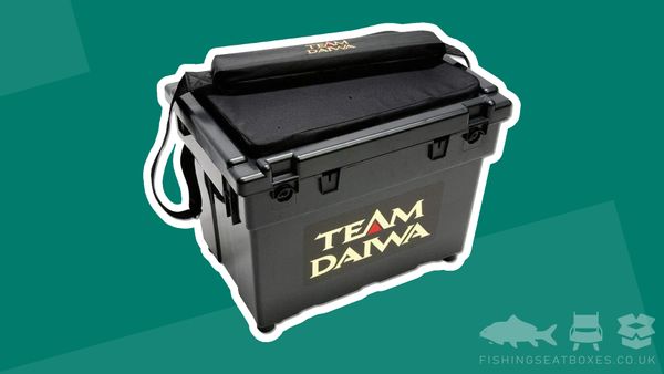 Header image showing the Team Daiwa Seat Box with Black Cushion and padded shoulder strap